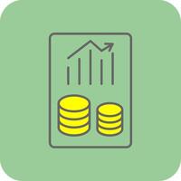 Finance Report Filled Yellow Icon vector