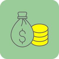 Money Bag Filled Yellow Icon vector