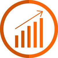 Trend Glyph Orange Circle Icon vector