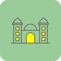 mezquita lleno amarillo icono vector