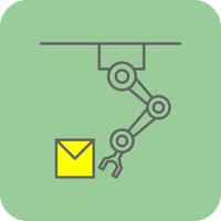 Industrial Robot Filled Yellow Icon vector