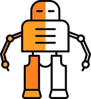 Robot Filled Half Cut Icon vector