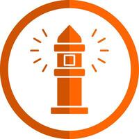 Adzan Glyph Orange Circle Icon vector