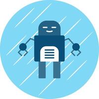 Robot Flat Blue Circle Icon vector