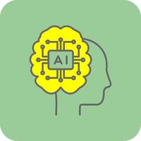 Artificial Intelligence Filled Yellow Icon vector