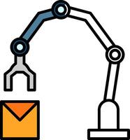 Industrial Robot Filled Half Cut Icon vector