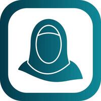 Hijab Glyph Gradient Round Corner Icon vector