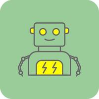 Robot Filled Yellow Icon vector