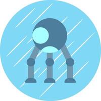 Robot Flat Blue Circle Icon vector