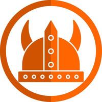 Viking Glyph Orange Circle Icon vector