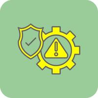 Risk Management Filled Yellow Icon vector