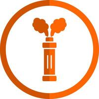 Smoke Grenade Glyph Orange Circle Icon vector