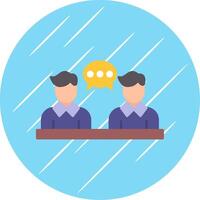 Business Meeting Flat Blue Circle Icon vector