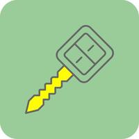 Car Key Filled Yellow Icon vector