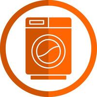 Washing Machine Glyph Orange Circle Icon vector