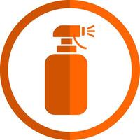 Cleaning Spray Glyph Orange Circle Icon vector