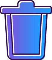 Trash Can Gradient Filled Icon vector