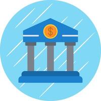 banco plano azul circulo icono vector