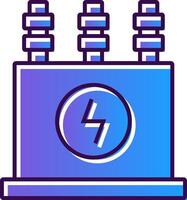 Power Transformer Gradient Filled Icon vector