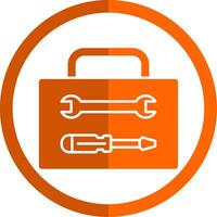 Tool Box Glyph Orange Circle Icon vector