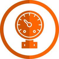 Gauge Glyph Orange Circle Icon vector