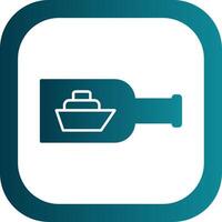 Ship In A Bottle Glyph Gradient Round Corner Icon vector