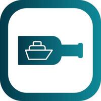 Ship In A Bottle Glyph Gradient Round Corner Icon vector