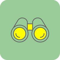 Binoculars Filled Yellow Icon vector