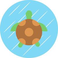 tortuga plano azul circulo icono vector