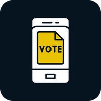 votar glifo dos color icono vector