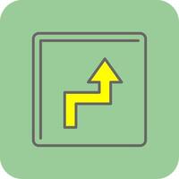 Zigzag Arrow Filled Yellow Icon vector