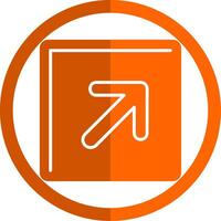 Up Right Glyph Orange Circle Icon vector