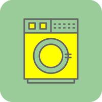 Washing Machine Filled Yellow Icon vector