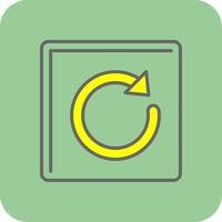 Redo Filled Yellow Icon vector
