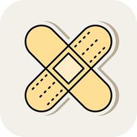 Bandage Line Filled White Shadow Icon vector