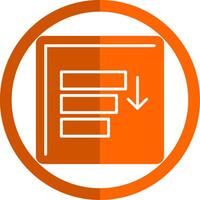 Sort Glyph Orange Circle Icon vector