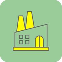 Factory Filled Yellow Icon vector