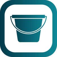 Bucket Glyph Gradient Round Corner Icon vector