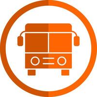 autobús glifo naranja circulo icono vector