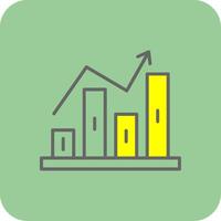 Stock Market Filled Yellow Icon vector
