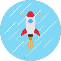 Rocket Flat Blue Circle Icon vector