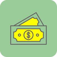 Paper Currencies Filled Yellow Icon vector