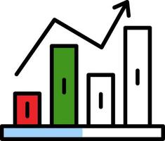 Stock Market Filled Half Cut Icon vector