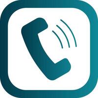 Phone Call Glyph Gradient Round Corner Icon vector