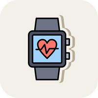 Smart Watch Line Filled White Shadow Icon vector