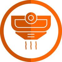 Smoke Detector Glyph Orange Circle Icon vector