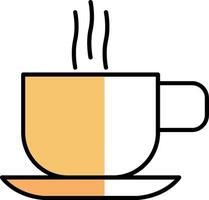 Hot Coffee Filled Half Cut Icon vector