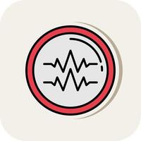 Sound Beats Line Filled White Shadow Icon vector