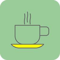 Hot Coffee Filled Yellow Icon vector