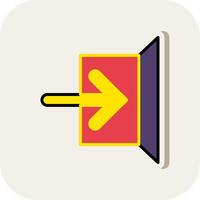 Sign In Line Filled White Shadow Icon vector